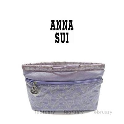 february 小舖 - [全新真品] ANNA SUI 蝴蝶圖騰刺繡機能袋中袋 手提包 化妝包