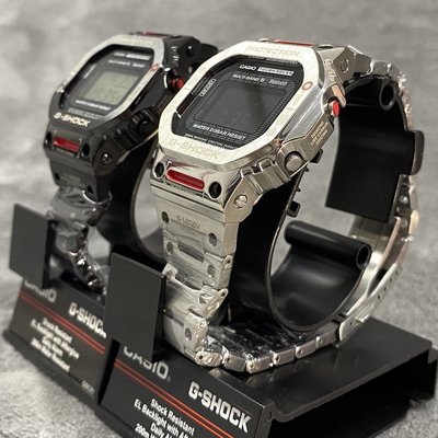 森尼3C-新款上市 熱銷卡西歐改裝機甲不鏽鋼錶帶錶殼 G-SHOCK DW5600 DW5610 獨家銀色套裝黑色錶帶錶殼-品質保證