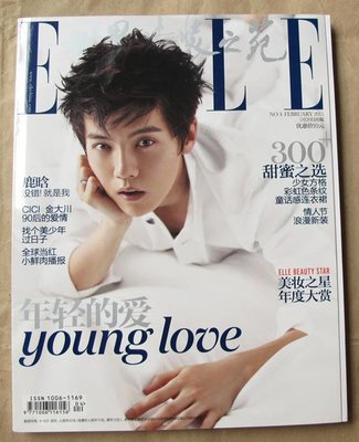 流行時尚雜誌 ELLE CHINA 15年2月下旬號 : 鹿晗+金大川×項偞婧