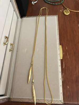 Tiffany& co 925金色長款項鍊 絕版