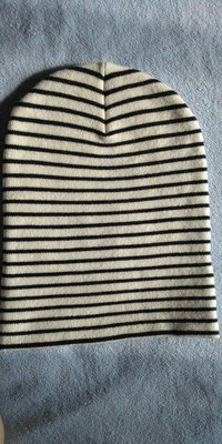 優質MIT台灣製毛線帽/針織帽/保暖帽(雙層厚長) 黑白橫條紋