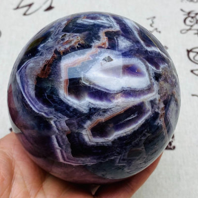 DB20天然紫水晶球擺夢幻紫色水晶居家飾品，原石打磨，隨手一 水晶 原石 擺件【玲瓏軒】
