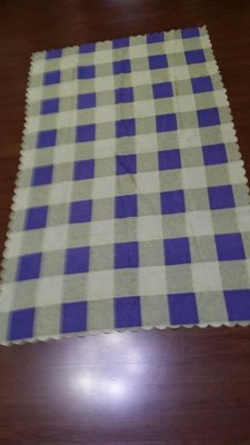桌巾米黃/藍80x145cm(上全白270)買來沒用