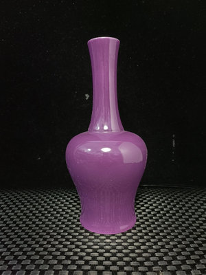 清，茄紫釉瓶150R0尺寸25㐅12cm。10080
