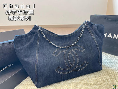 【二手包包】Chanel香奈兒 丹寧牛仔新款系列 tote上身超美 很有復古的味道不得不說 chanel包真 NO19459