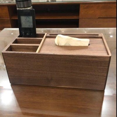 15207c 日本製 好品質 實木木頭製 好質感 多格儲物盒遙控器雜物手機收納盒 面紙盒衛生紙盒紙巾盒送禮禮品
