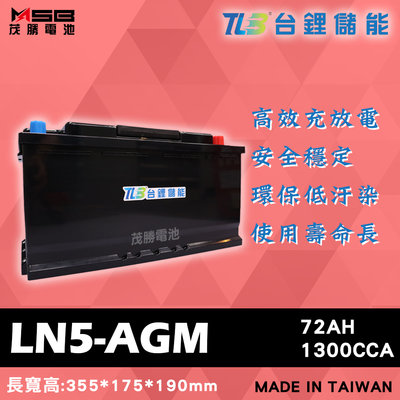 【茂勝電池】TLB 台鋰儲能 LN5-AGM 鋰鐵電池 歐規電池 起停系統車系可用