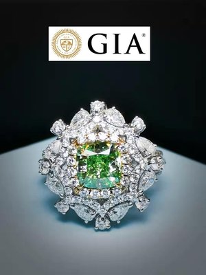 飛飛珠寶店【台北周先生】天然Fancy綠色鑽石2克拉 Even分布 18K金 真金真鑽 美戒 送GIA證書