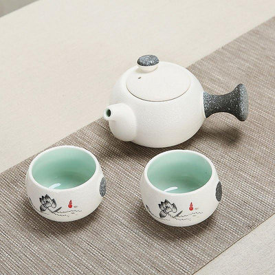 陶瓷功夫旅行茶具套裝 便攜包裝 小茶杯茶壺 可開發票