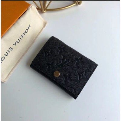 Louis Vuitton LV M58456 經典花紋皮革壓紋信用卡名片夾.黑