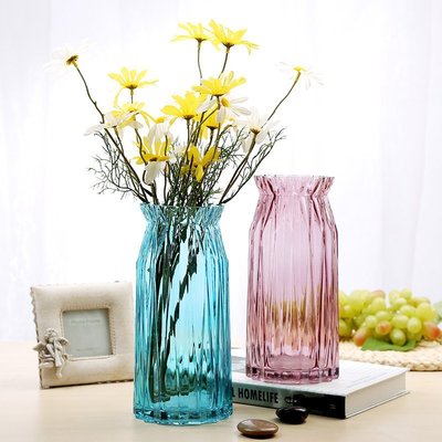 熱銷 新品Dibyna彩色創意透明富貴竹的玻璃瓶 鮮花插花瓶 百合歐式擺件
