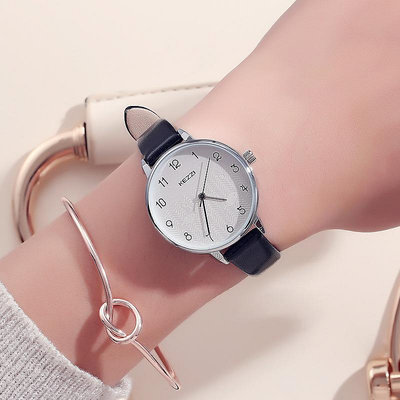 熱銷 KEZZI新品時尚潮流休閑大數字盤小巧手錶腕錶細皮帶女士防水手錶腕錶663 WG047