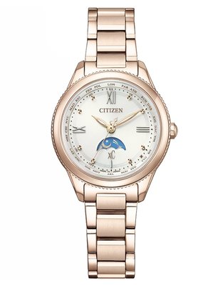 CITIZEN 星辰 xC系列 日月光動能鈦金屬玫瑰金腕錶 /EE1004-57A/29mm