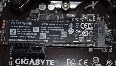 展示 INTEL 760P 1T 1TB SSD M.2 NVME PCIE 512G 480G 256G