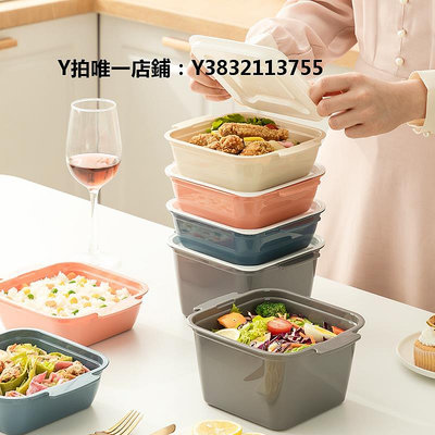 日式便當盒春游野餐盒食品級塑料便當盒戶外飯盒可微波爐加熱水果沙拉密封盒