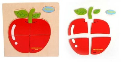 【巧虎隊長】木製卡通立體拼圖 / 蘋果款