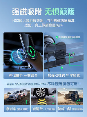 倍思車載器磁吸手機架適用蘋果汽車導航專用magsafe支架