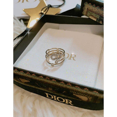 Dior三重閃亮D環戒指R0566SYDCY