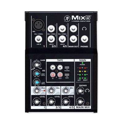音響世界:美國MACKIE MIX5五軌超優質小型混音器-售完補貨中