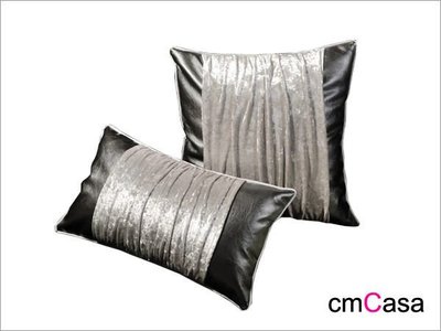= cmCasa = [3397]典雅奢華設計  緞紋天鵝絨皮革抱枕套 浪漫優雅發行