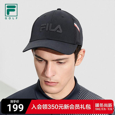 FILA GOLF斐樂男帽棒球帽2023秋新款高爾夫運動帽子鴨舌帽遮陽帽