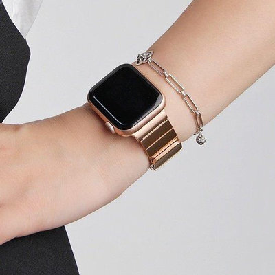 全館免運 磁吸錶帶 金屬錶帶 於 Apple Watch 8 7 6 5 4 SE 蘋果錶帶 45mm 41mm 不鏽鋼錶帶 可開發票