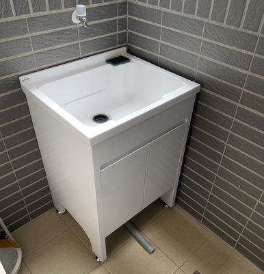 【亞御麗緻衛浴】50-100cm人造石洗衣槽附活動式洗衣板立柱型浴櫃