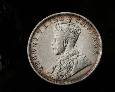 1919 英屬印度 喬治五世  銀幣 1枚 1盧比