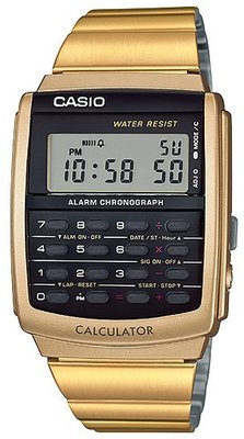 【金台鐘錶】CASIO卡西歐 歷久不衰熱銷 (計算機功能錶) 50組的電話記憶 (金色) CA-506G-9A