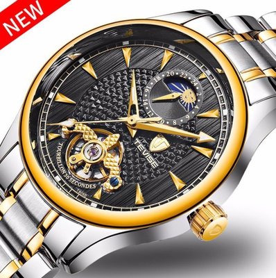 【潮裡潮氣】特威斯TEVISE新款手錶陀飛輪夜光防水全自動機械手錶男士機械手錶