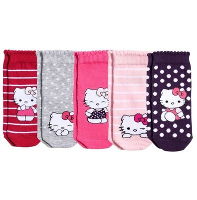 [[W&R]] ((0-24m)) H&M Hello Kitty 五件組襪子 UK0, UK2, UK7 J