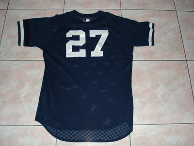 MLB NY YANKEES #27 WICKMAN GAME USED BP JERSEY SIZE:XL