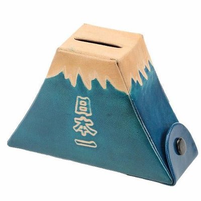 ◎Life Sense◎【和雜貨】日本富士山皮革存錢袋 小零錢包 存錢盒 貯金箱