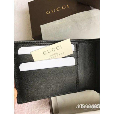 直購#Gucci黑色午夜藍深咖啡色壓紋滿版Logo短夾男生皮夾 tv5s