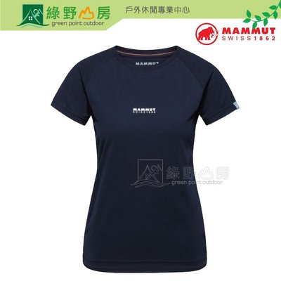 MAMMUT 長毛象 女 QD Logo Print T-Shirt AF短T恤 海洋藍PRT1 1017-02021