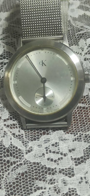台北自售:美國CK精緻時尚石英錶(有小秒針+編織金屬錶帶)(瑞士製)非IWC浪琴ROLEX萬寶龍RADO元起標ORIS