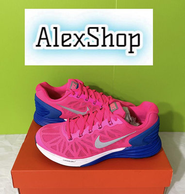 艾力克斯 NIKE LUNARGLIDE 6 GS 女大童 654156-600 桃紅藍 慢跑鞋 23.5