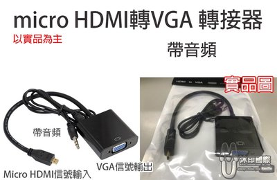 [沐印國際] 附發票 轉換器 micro HDMI轉VGA 帶音源 適用:電腦/DVD/數字機頂盒/筆記本 1080P