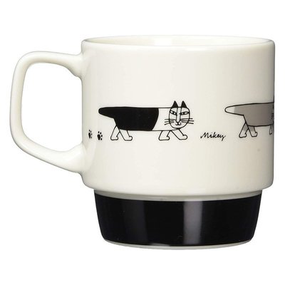 “正品”日本代購 山加商店Lisa Larson條紋貓陶瓷馬克杯咖啡杯子340ml