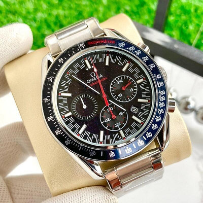 二手全新歐米茄-OMEGA 六針跑秒計時真功能石英男士腕表 商務手錶 男士精品休閒手錶