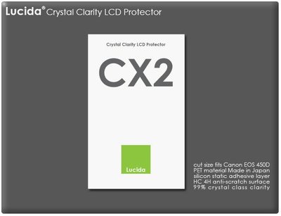 ☆相機王☆獨家首賣Lucida LCD保護貼﹝CX2 3吋螢幕﹞Canon 450D Kiss X2專用 .