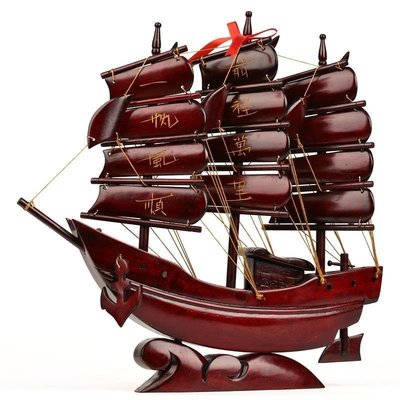 精致紅木雕刻船工藝品 實木質裝飾擺件 官船模型時尚