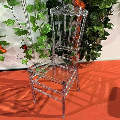 免運 塑料竹節椅子婚禮宴會水晶椅亞克力椅子休閑靠背椅家用餐椅