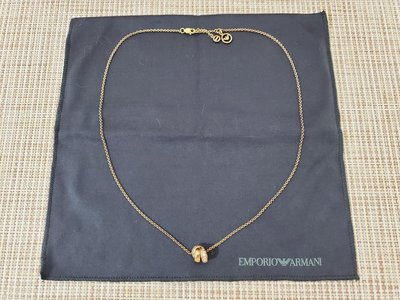 日本專櫃購入二手 EMPORIO ARMANI 玫瑰金造型項鍊 附原廠盒裝