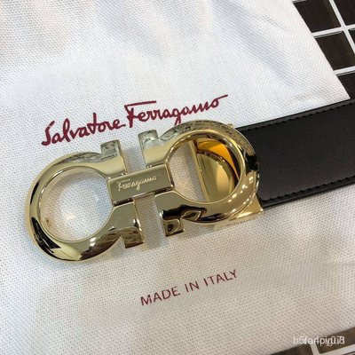 【二手正品】 正貨 Salvatore Ferragamo 菲拉格慕 19年金頭雙面皮帶
