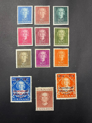 蘇里南郵票郵票 1949荷蘭朱莉安娜女王10全加1953年加11319