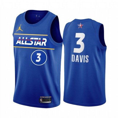 戴維斯(Anthony Davis)NBA 2021全明星賽球衣 熱轉印款式 3號 藍色