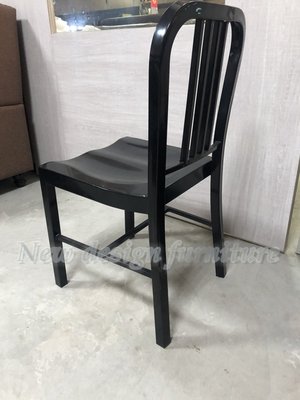 【N D Furniture】台南在地家具-金屬復刻造型海軍椅/餐椅/咖啡椅黑色賣場TL