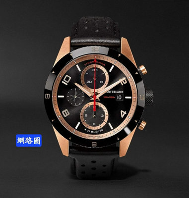 【個人藏錶】 MONTBLANC 萬寶龍 117051 18K金 陶瓷圈 時光行者 計時 43mm 2022全套 台南二手錶