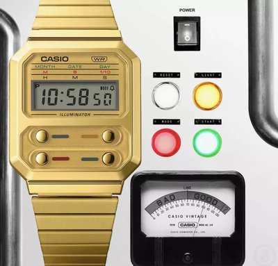 Casio Vintage A100 金色Series Gold Retro Style A100WEG-9A